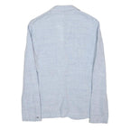 TOMMY HILFIGER Womens Light Blue Linen Blazer Jacket M Woven Button Casual