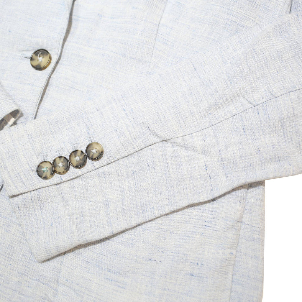 TOMMY HILFIGER Womens Light Blue Linen Blazer Jacket M Woven Button Casual