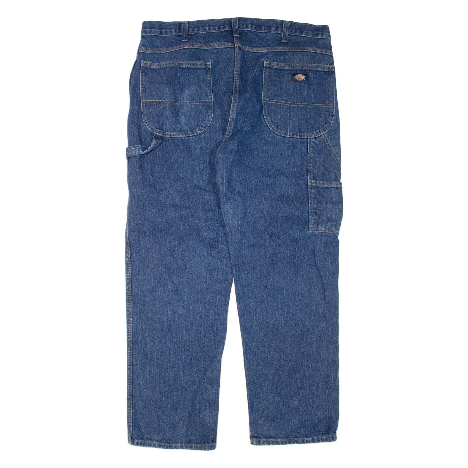 DICKIES Mens Jeans Blue Regular Straight W38 L32