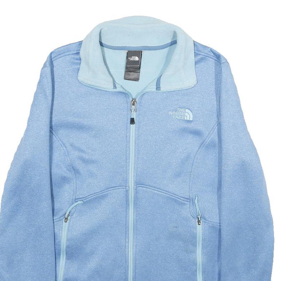 THE NORTH FACE Womens Blue Lightweight Jacket M Polyester Blend Zip Fleece