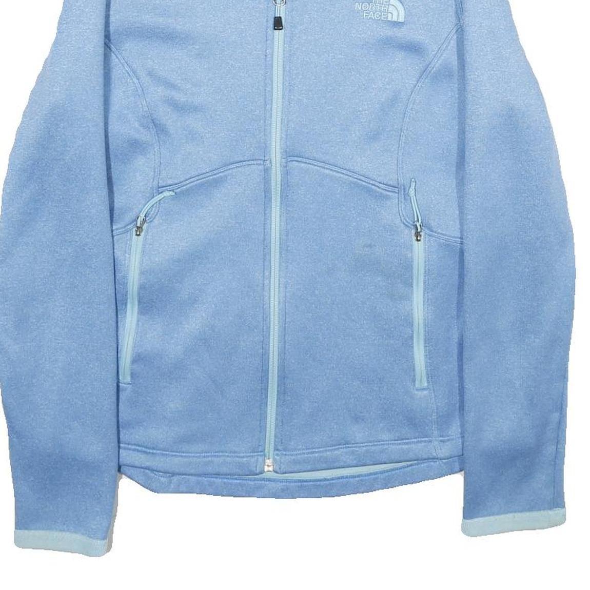 THE NORTH FACE Womens Blue Lightweight Jacket M Polyester Blend Zip Fleece