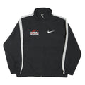 NIKE Mens Black & White Sports Zip Up Jacket L Polyester Blend Casual