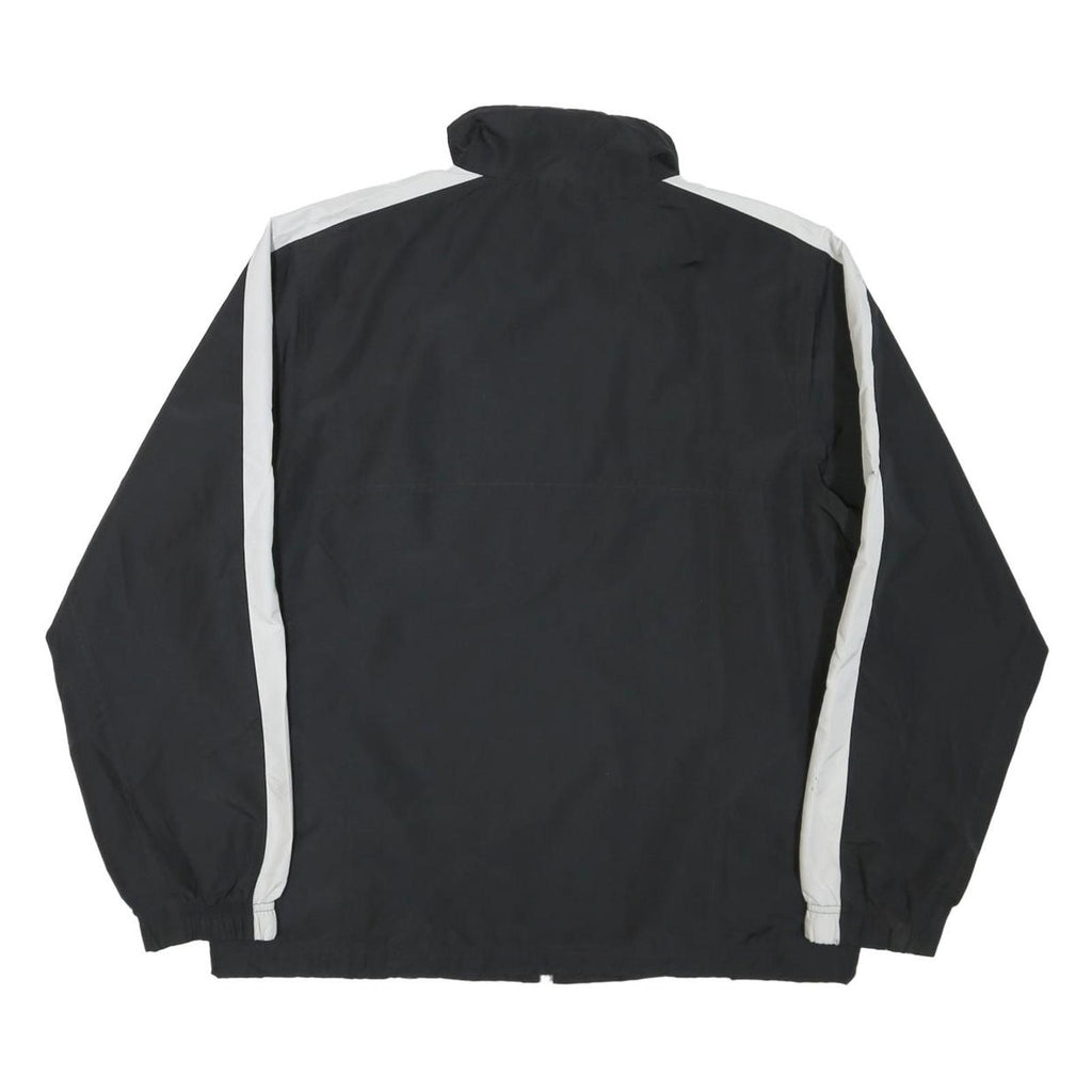 NIKE Mens Black & White Sports Zip Up Jacket L Polyester Blend Casual