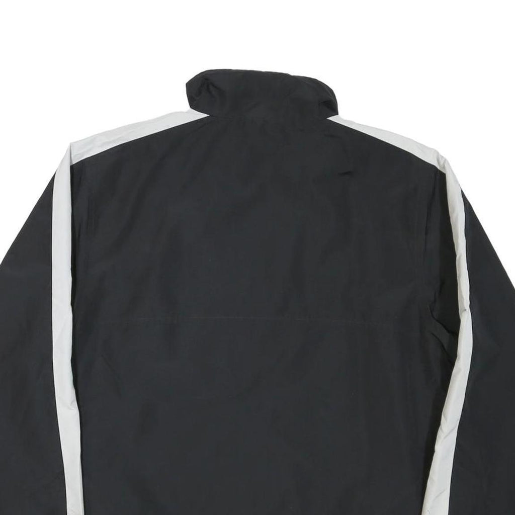 NIKE Mens Black & White Sports Zip Up Jacket L Polyester Blend Casual
