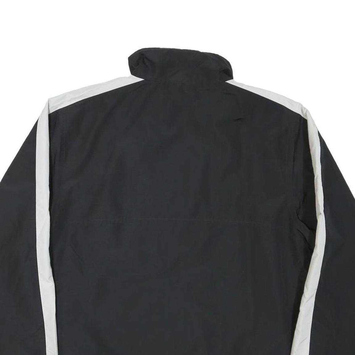 NIKE Mens Black & White Sports Zip Up Jacket L Polyester Blend Casual
