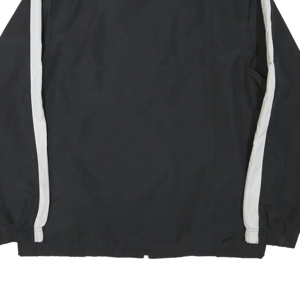 NIKE Mens Black & White Sports Zip Up Jacket L Polyester Blend Casual