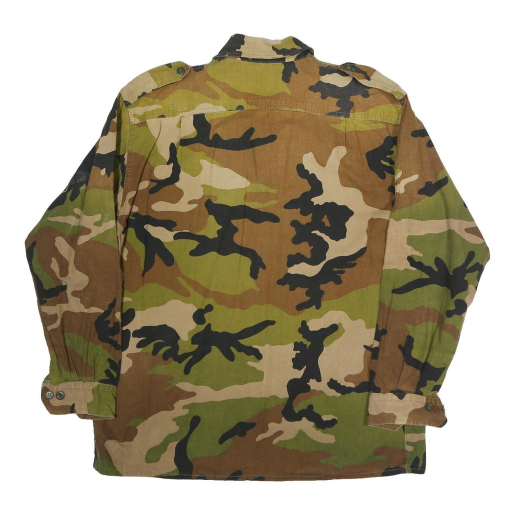 Mens Green Brown Camouflage Cotton Military Style Jacket M