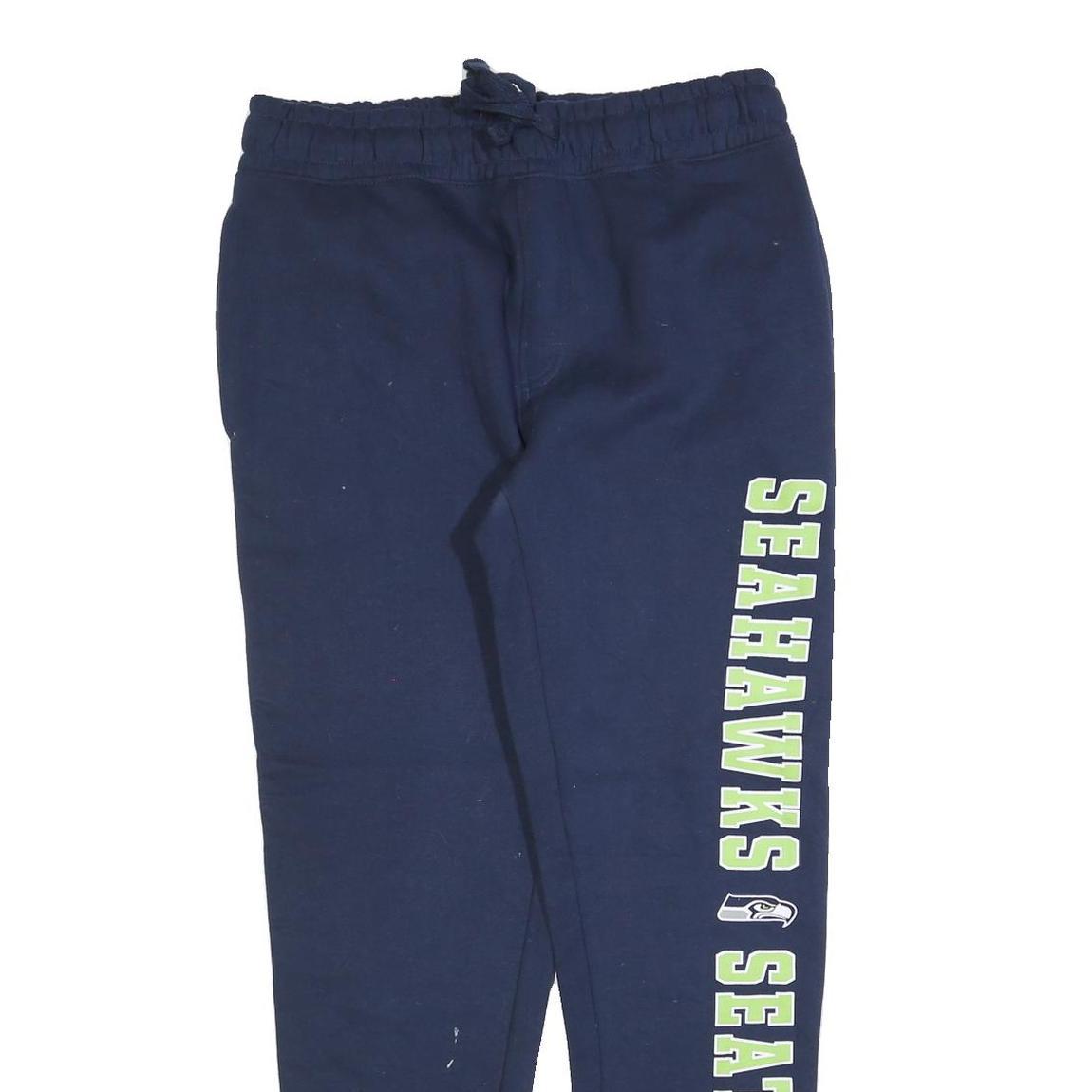 NFL Mens Joggers Navy Blue Seattle Seahawks M W32 L31 Drawstring Athletic