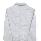 TRUSSARDI Womens Grey Linen Blend Tailored Jacket XS Button Detail
