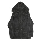 WELLENSTYN Womens Black Zip Jacket L Polyester Plain Contrast Stitching