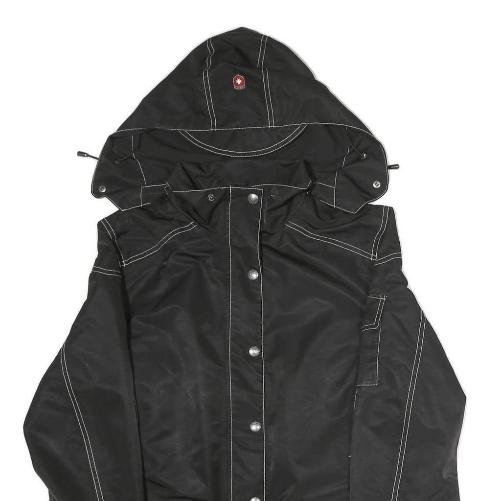 WELLENSTYN Womens Black Zip Jacket L Polyester Plain Contrast Stitching