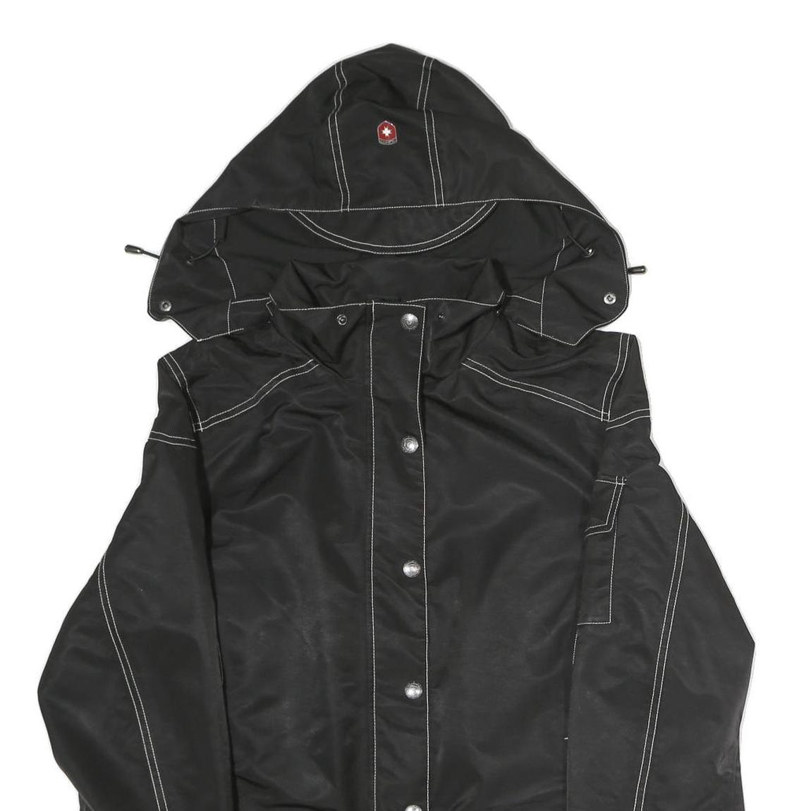 WELLENSTYN Womens Black Zip Jacket L Polyester Plain Contrast Stitching