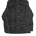 WELLENSTYN Womens Black Zip Jacket L Polyester Plain Contrast Stitching