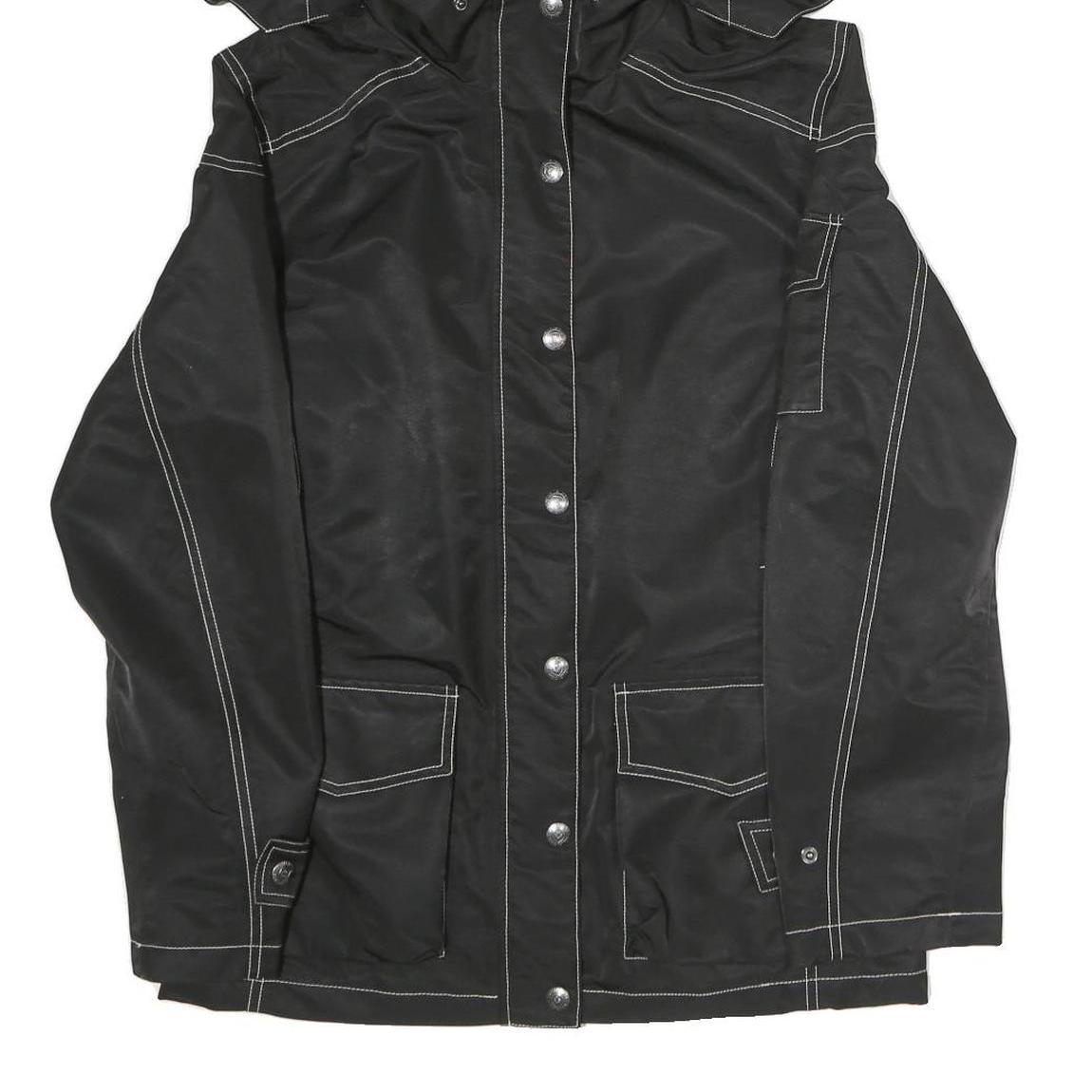 WELLENSTYN Womens Black Zip Jacket L Polyester Plain Contrast Stitching