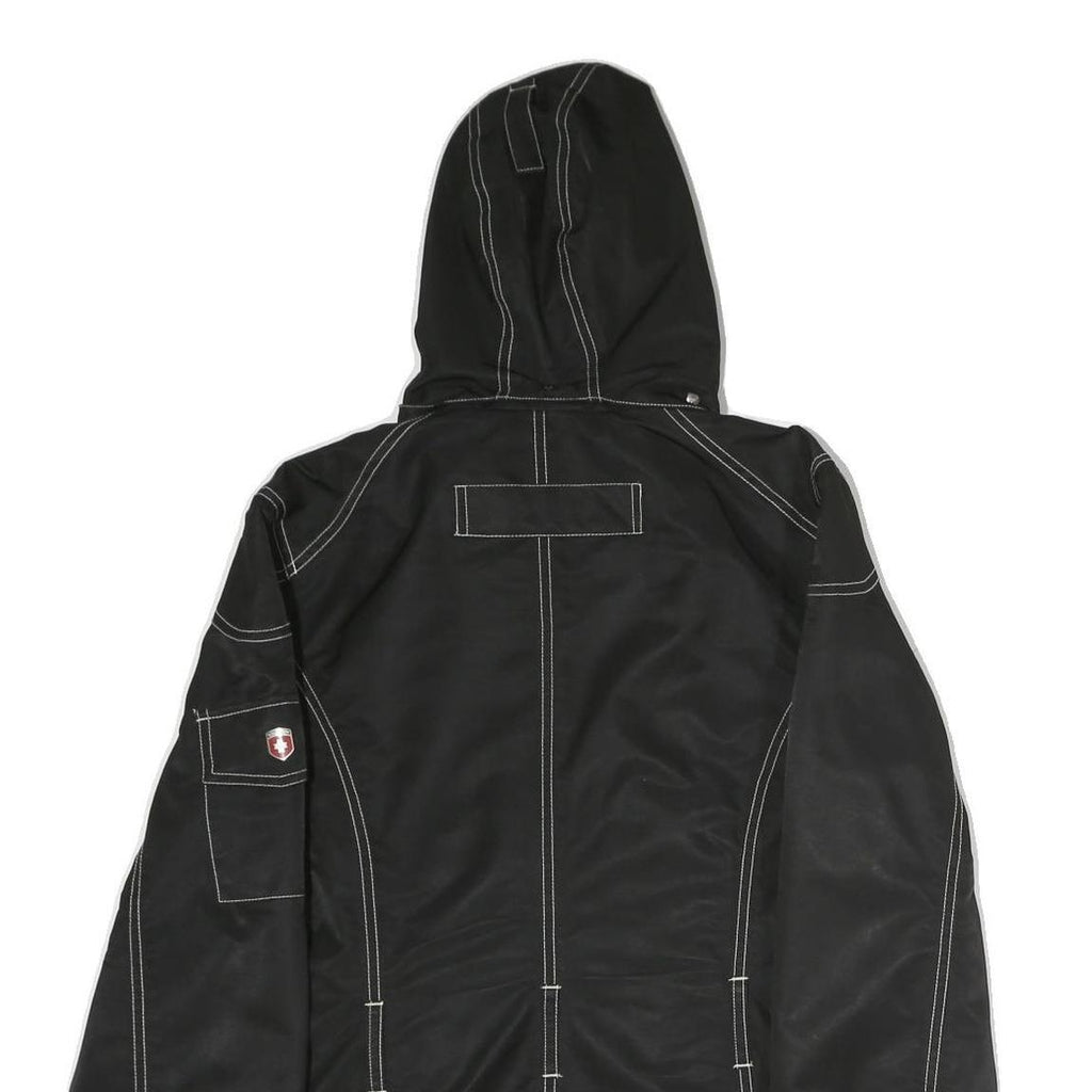 WELLENSTYN Womens Black Zip Jacket L Polyester Plain Contrast Stitching