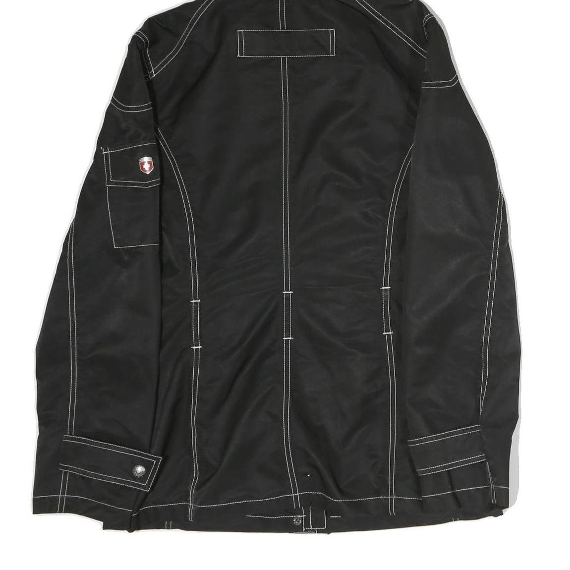 WELLENSTYN Womens Black Zip Jacket L Polyester Plain Contrast Stitching