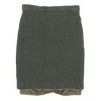 LAURA ASHLEY Womens Grey Wool Straight Knee Length Woven Skirt XS