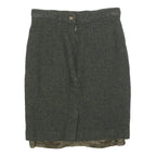 LAURA ASHLEY Womens Grey Wool Straight Knee Length Woven Skirt XS
