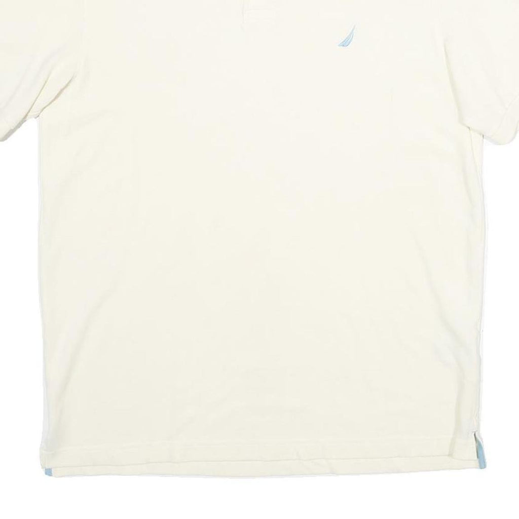 NAUTICA Mens White Short Sleeve Plain Polo Shirt S Classic Fit Cotton