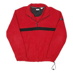 IZOD Mens Red & Black Half Zip Polyester Blend Jacket XL Fleece Casual
