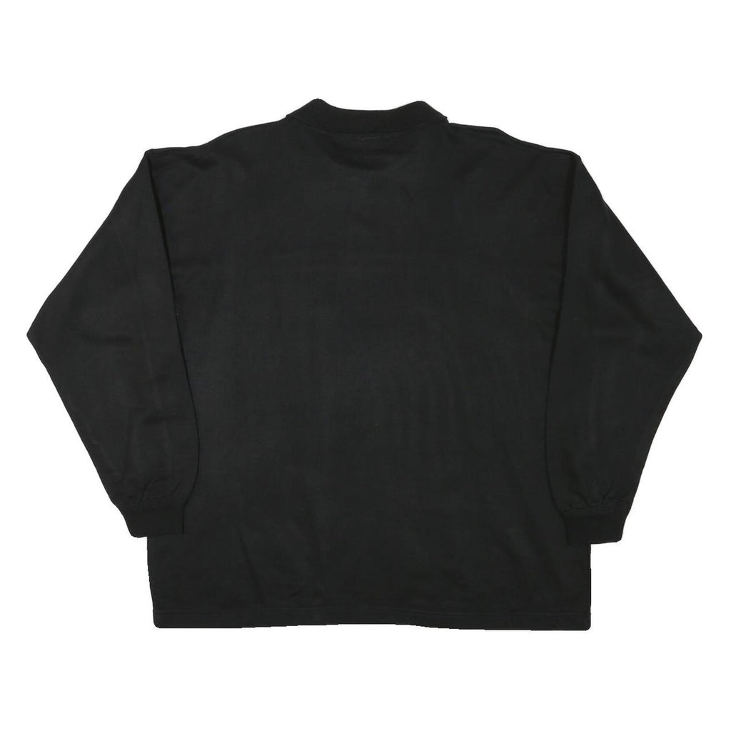 SPORT COMFORT Mens Black 1/4 Zip Sweatshirt L Polyester Sport Casual Pullover