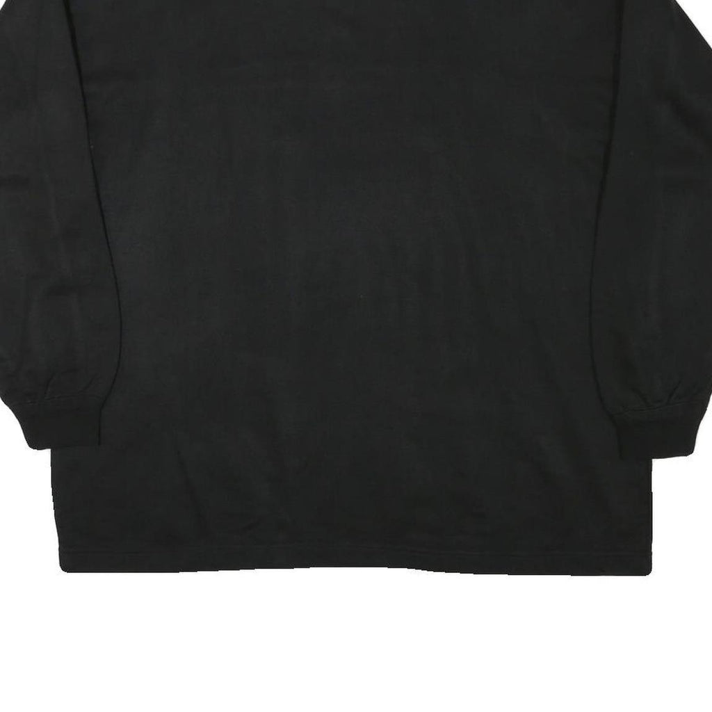 SPORT COMFORT Mens Black 1/4 Zip Sweatshirt L Polyester Sport Casual Pullover