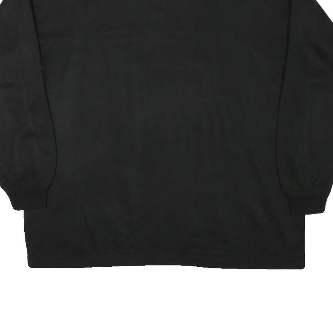 SPORT COMFORT Mens Black 1/4 Zip Sweatshirt L Polyester Sport Casual Pullover