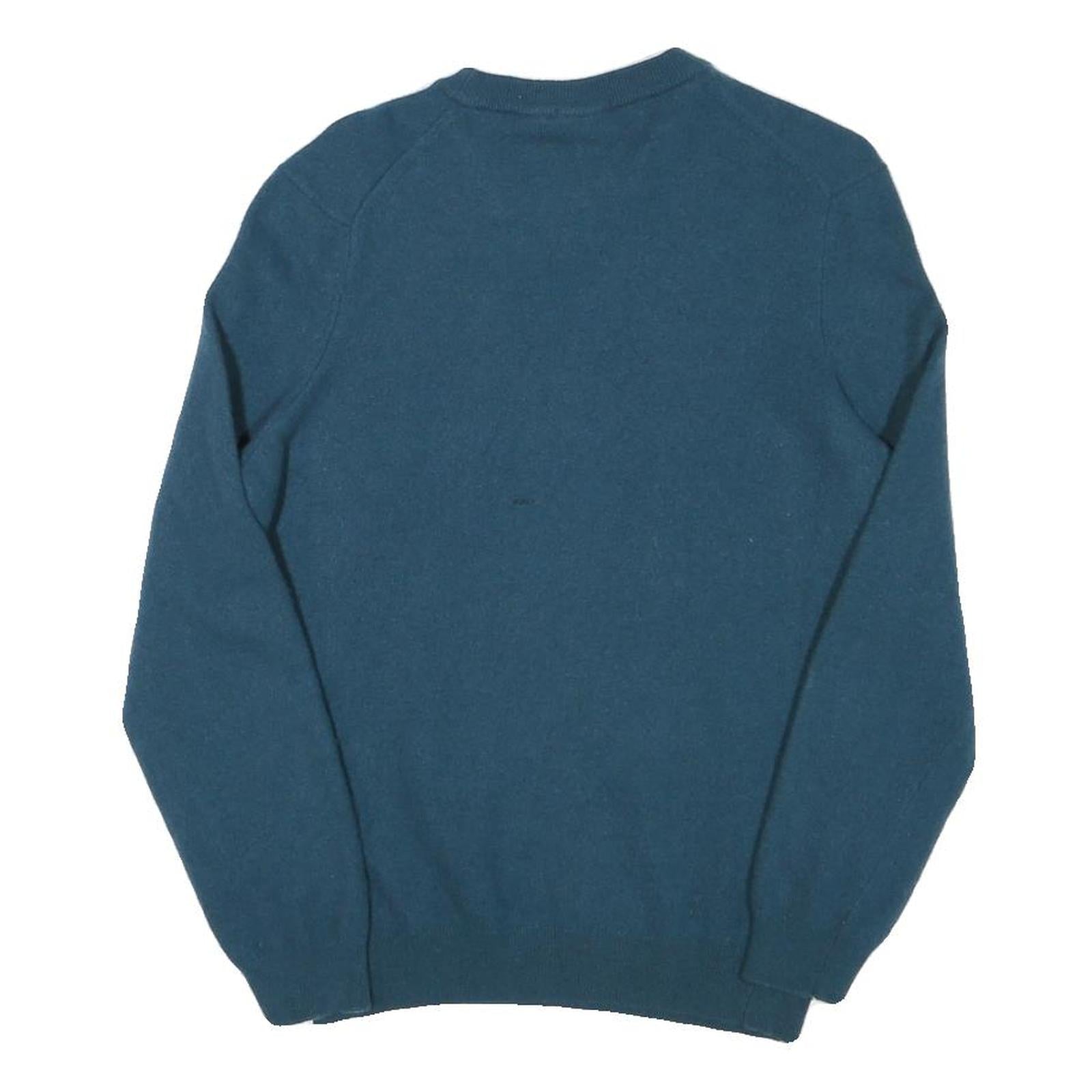 TIMBERLAND Mens Blue Plain Wool Blend Pullover Basic Knit Jumper M