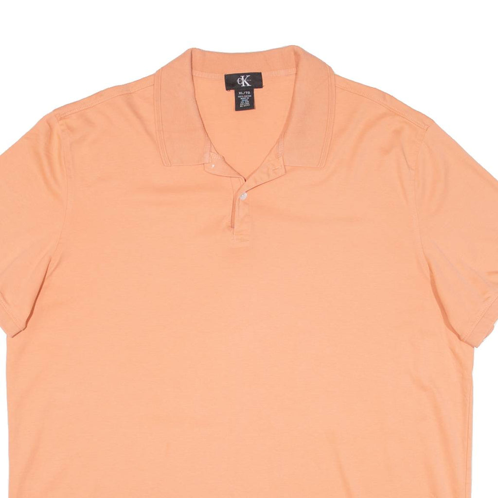 CALVIN KLEIN Mens Polo Shirt Orange XL