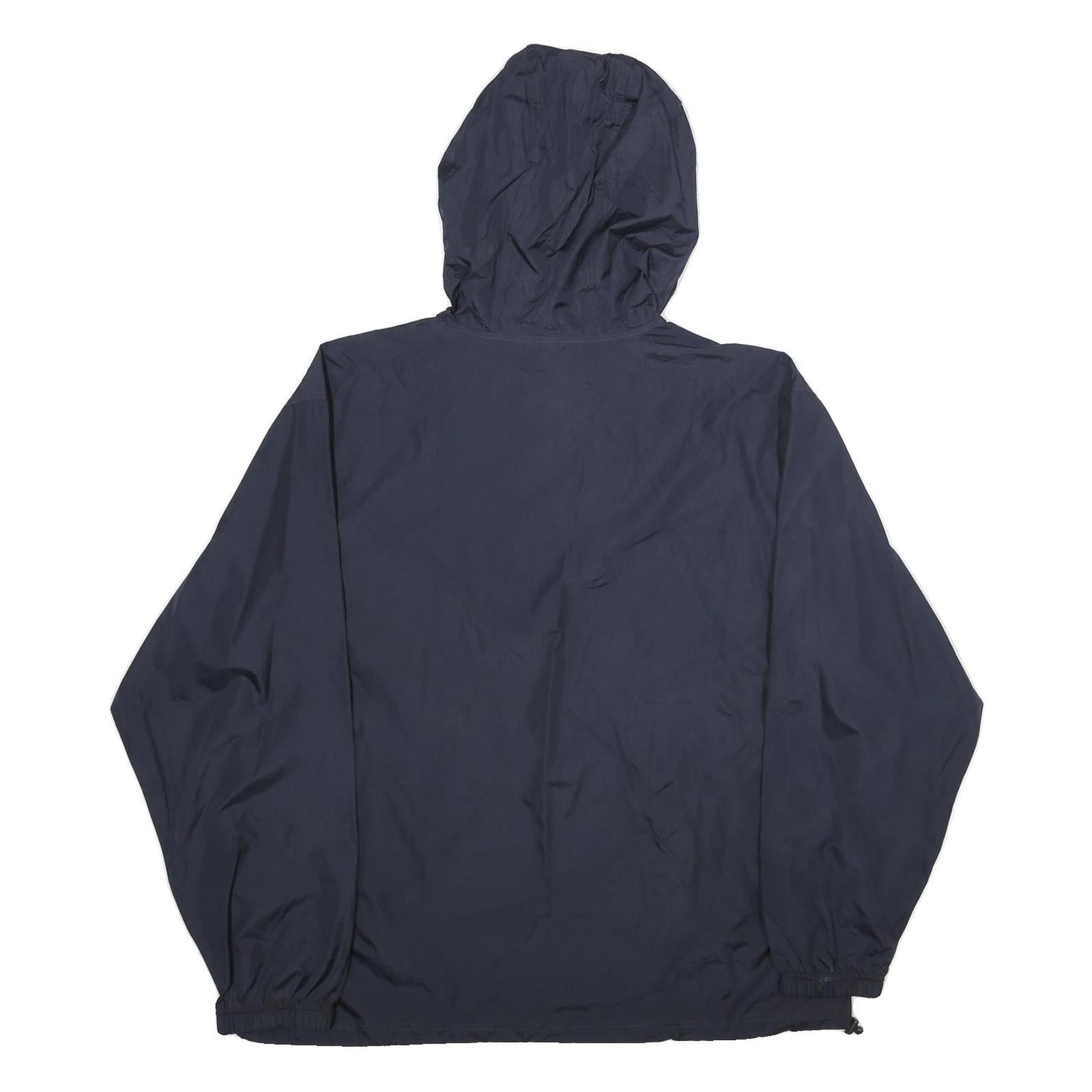 OURAY SPORTSWEAR Mens Navy Blue Hooded Jacket L Polyester Plain Lightweight