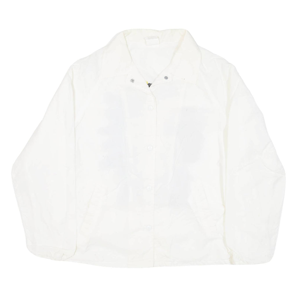 Native American Womens Coach Jacket White Nylon USA L