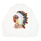 Native American Womens Coach Jacket White Nylon USA L