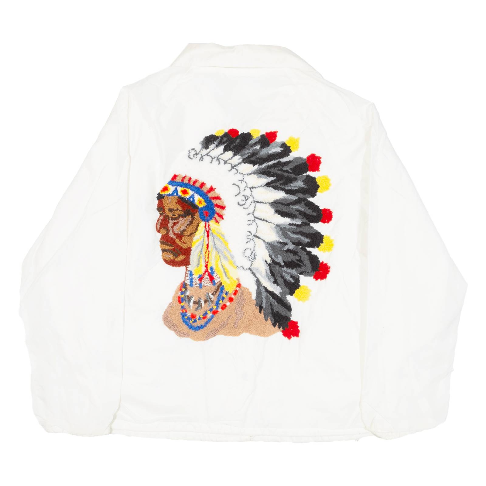 Native American Womens Coach Jacket White Nylon USA L