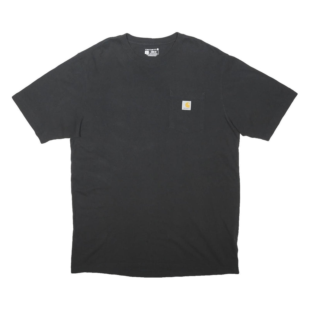 CARHARTT Mens Black Pocket T-Shirt L Short Sleeve Crew Neck Workwear Casual