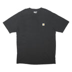 CARHARTT Mens Black Pocket T-Shirt L Short Sleeve Crew Neck Workwear Casual