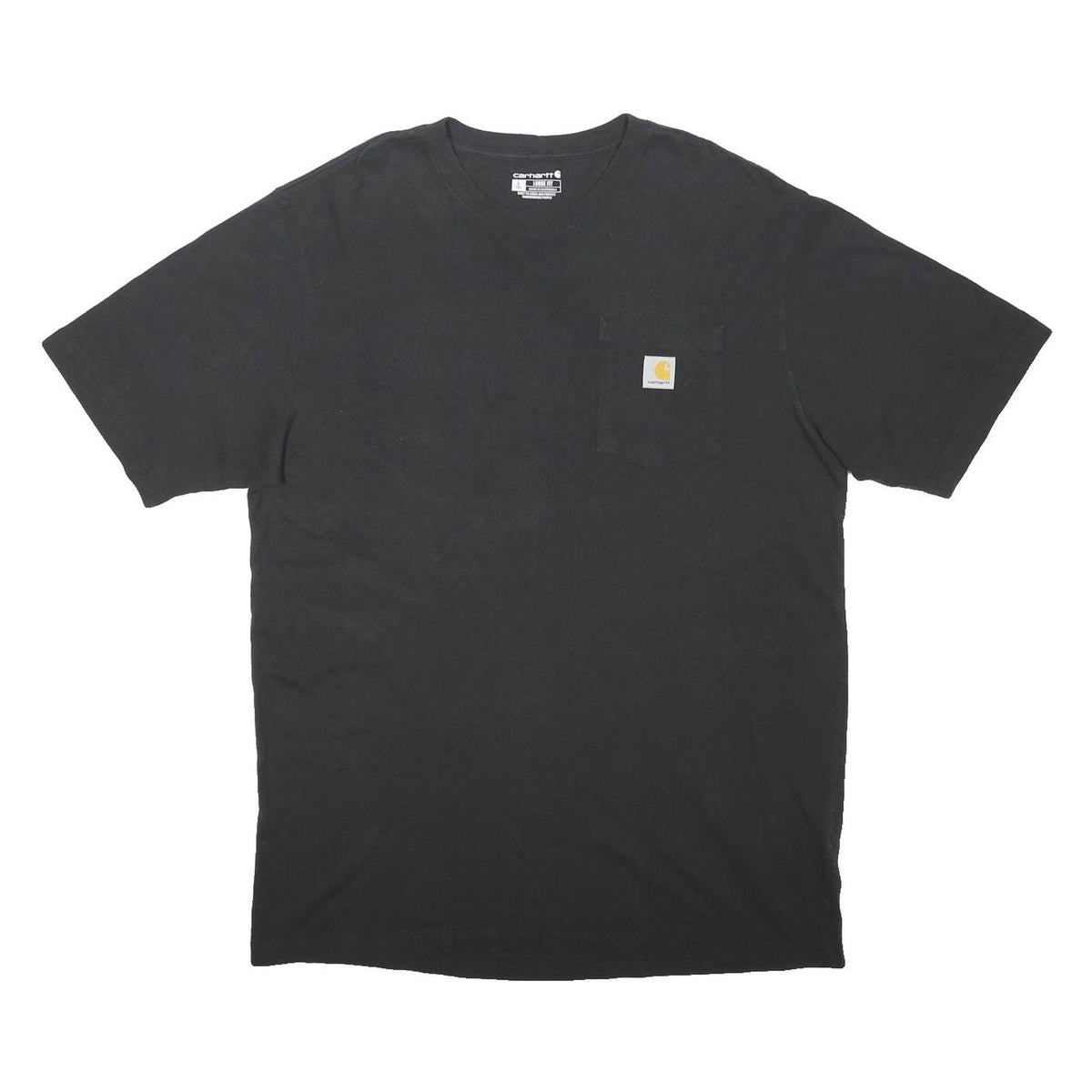 CARHARTT Mens Black Pocket T-Shirt L Short Sleeve Crew Neck Workwear Casual