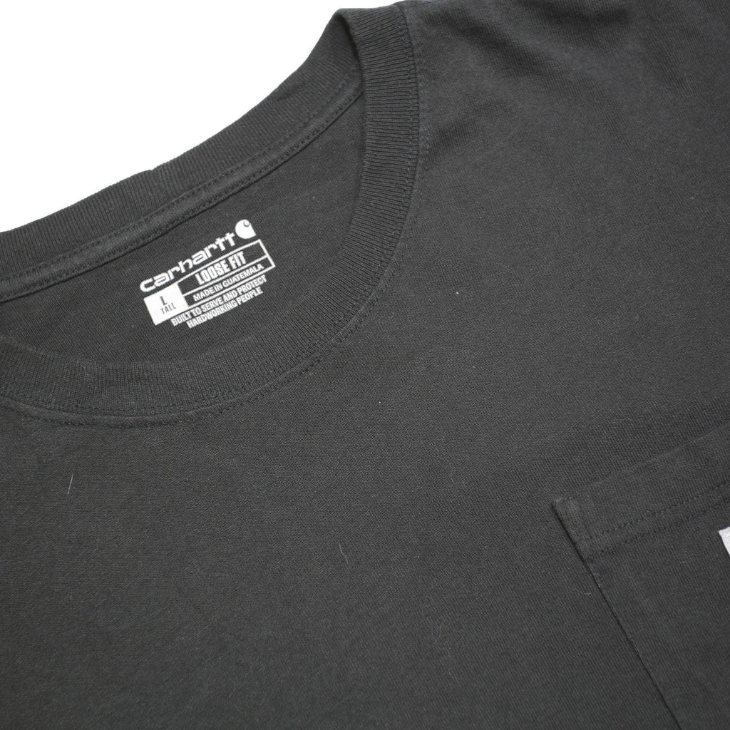 CARHARTT Mens Black Pocket T-Shirt L Short Sleeve Crew Neck Workwear Casual