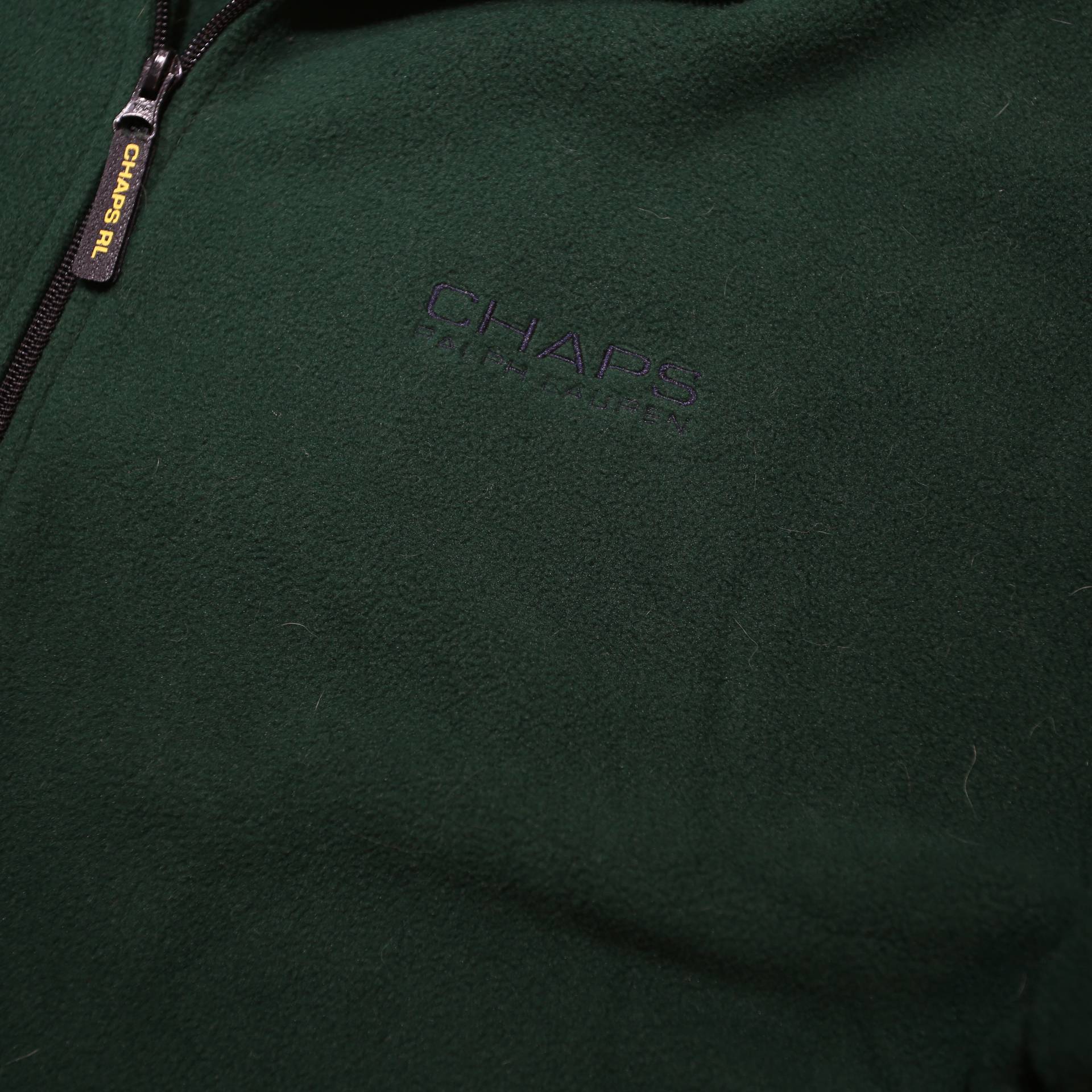 CHAPS RALPH LAUREN Mens Green Zip Jacket XL Polyester Plain Cozy Warm