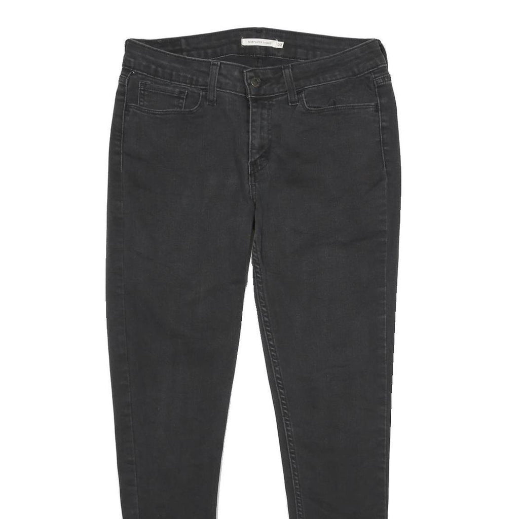 LEVI'S Womens 535 Super Skinny Slim Black Denim Medium W30 L30 Cotton Blend