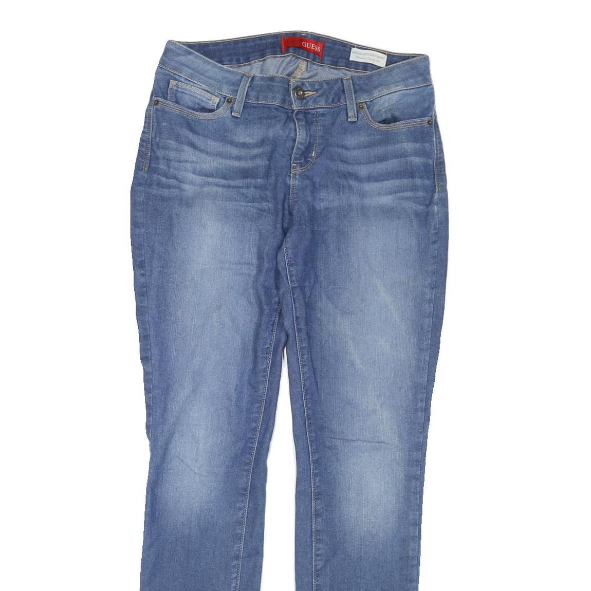 GUESS Womens Jeans Blue Regular Skinny Denim Medium W34 L32 Stretch Fit