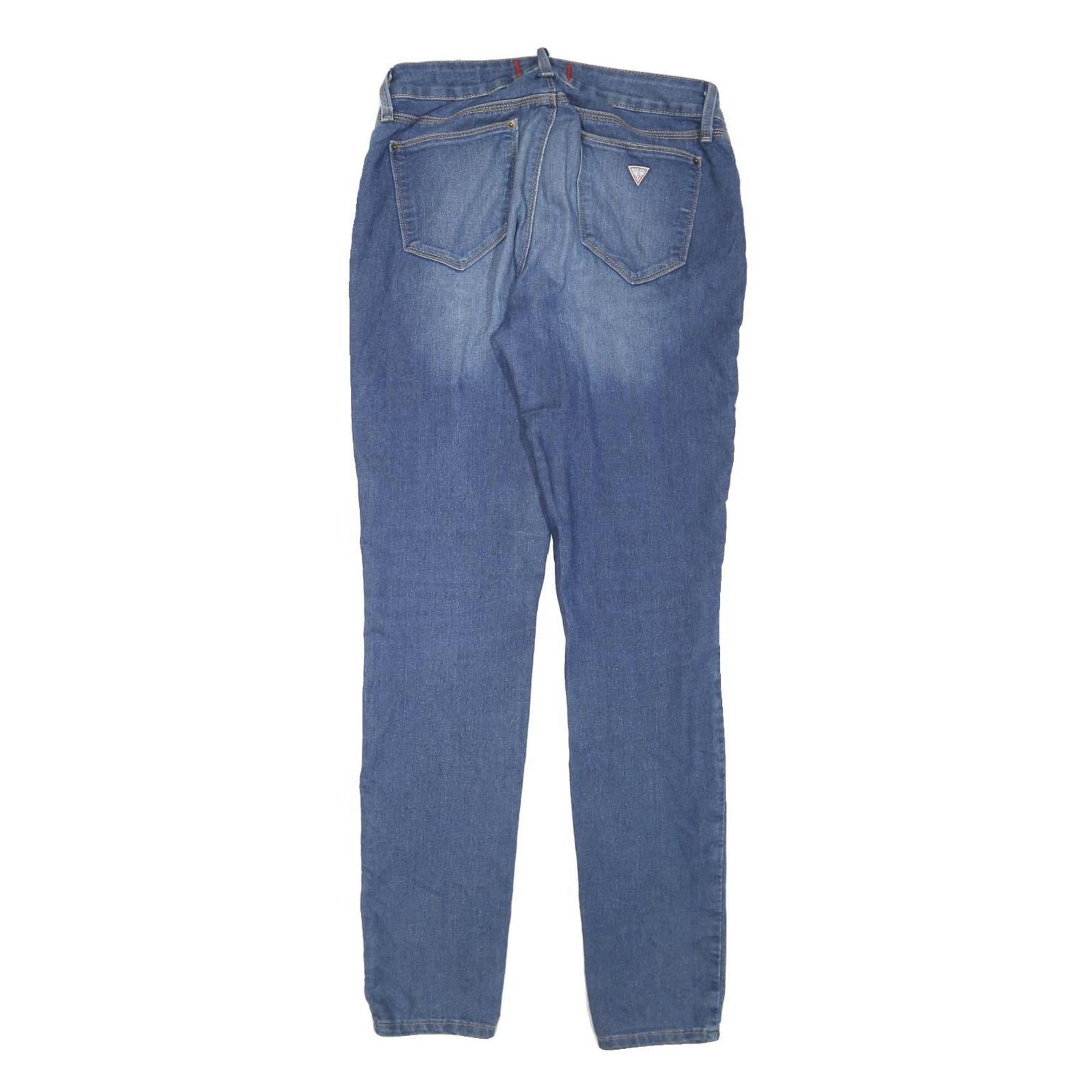 GUESS Womens Jeans Blue Regular Skinny Denim Medium W34 L32 Stretch Fit