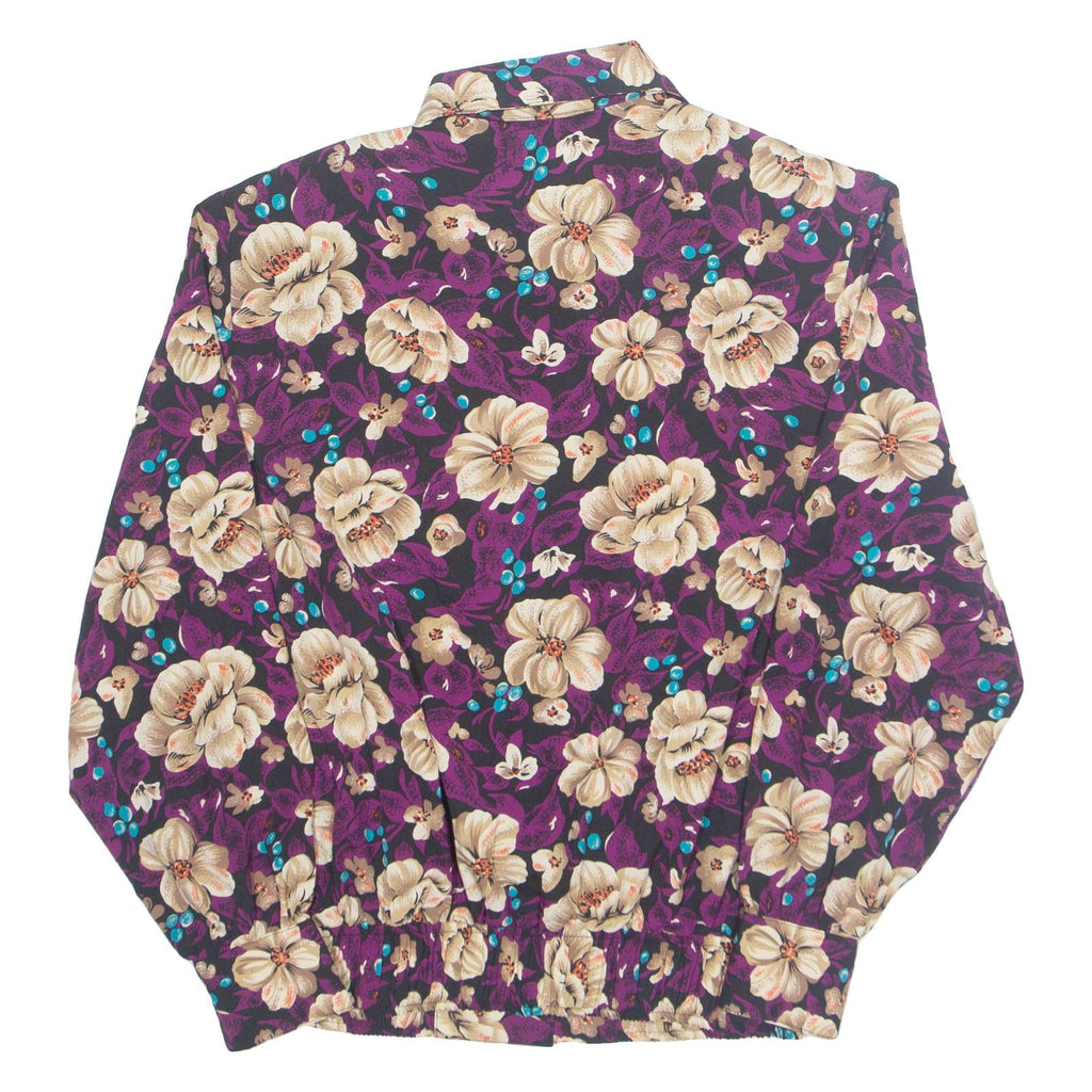 NOTATIONS Womens Printed Shirt Purple Collared Long Sleeve Floral M