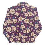 NOTATIONS Womens Printed Shirt Purple Collared Long Sleeve Floral M