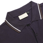 LOTTO Mens Navy Blue Long Sleeve Plain Polo Shirt L Classic Cotton Sportswear