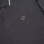 LOTTO Mens Navy Blue Long Sleeve Plain Polo Shirt L Classic Cotton Sportswear