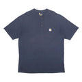 CARHARTT Mens Blue Henley L Short Sleeve Crew Neck Cotton Blend T-Shirt