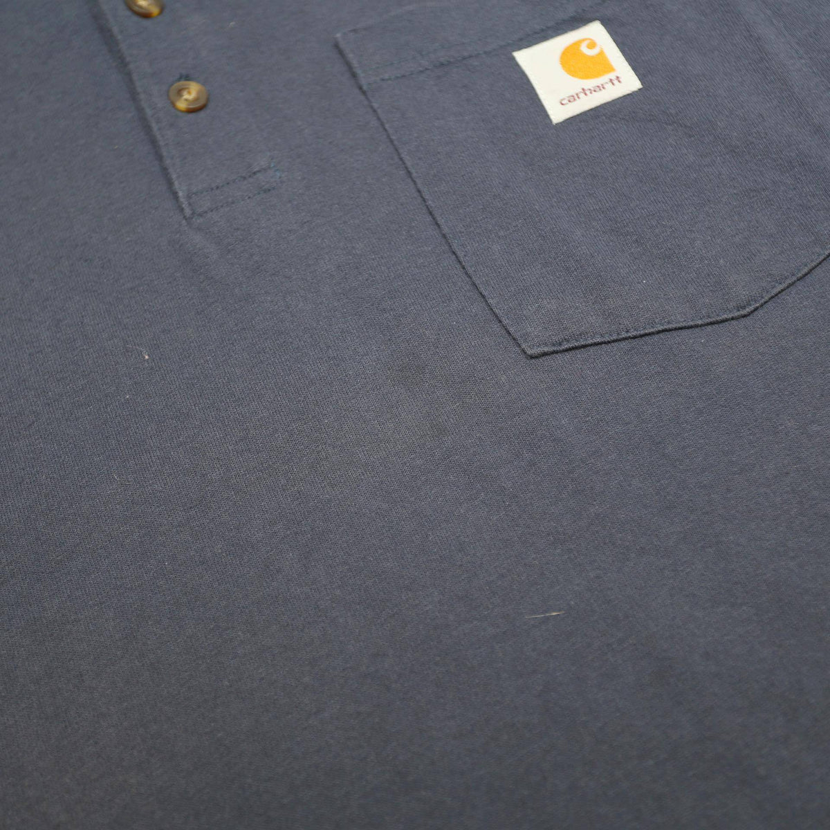 CARHARTT Mens Blue Henley L Short Sleeve Crew Neck Cotton Blend T-Shirt