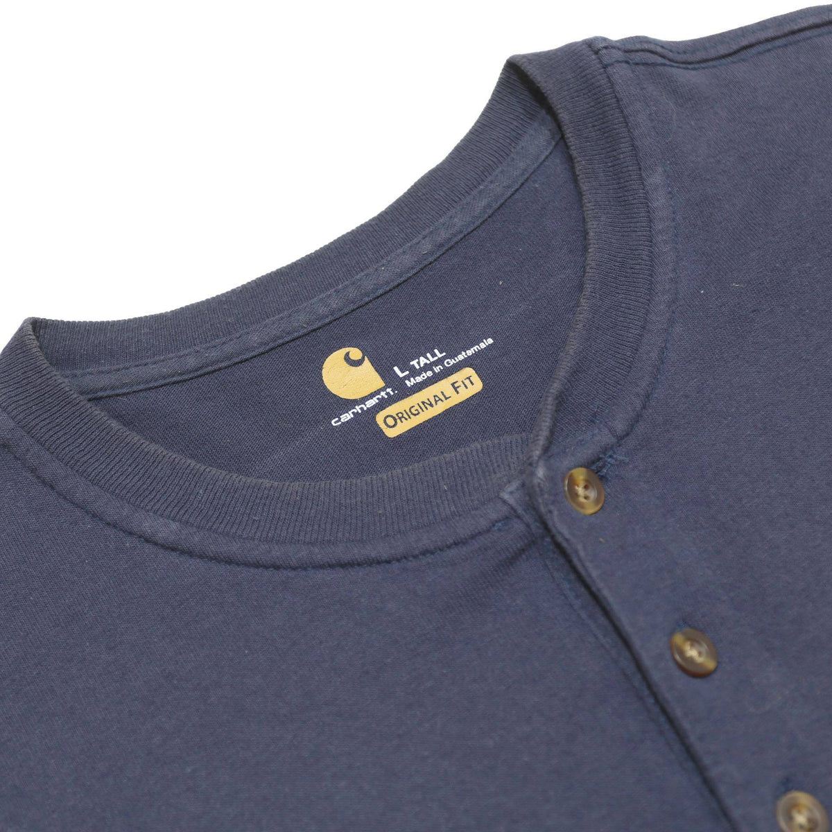 CARHARTT Mens Blue Henley L Short Sleeve Crew Neck Cotton Blend T-Shirt