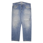 LEVI'S 501 Mens Blue Regular Straight Denim Cotton Stone Wash W40 L29 Button Fly