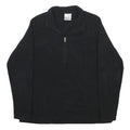 NIKE Womens Black Plain Jumper 1/4 Zip Polyester L Sports Casual